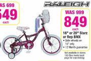 Raleigh 16" Or 20" Starz/Rep Bmx Each