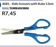 Adel-Kids Scissors With Ruler 13cm (TLDDE4015800)