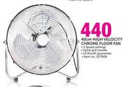 Logik 40cm High Velocity Chrome Floor Fan