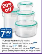 Clicks Home Round Plastic Fresh-Lock Containers-680ml