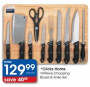 Clicks Home Chopping Board & Knife Set-10pcs