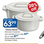 Clicks Home Stanware Casserole With Handles-21cm