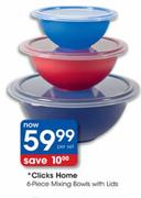 Clicks Home 6-Piece Mixing Bowls With Lids