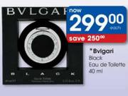Bvlgari Black Eau De Toilette-40ml Each