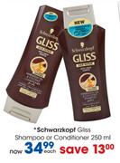 Schwarzkopf Gliss Shampoo Or Conditioner-250ml Each