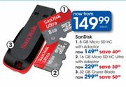 SanDisk 8GB Micro SD HC With Adaptor