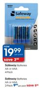 Safeway 2 Pack AA or AAA Batteries - Per Pack
