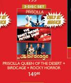 Priscilla Queen Of The Desert + Birdcage + Rocky Horror-3 Disc Set