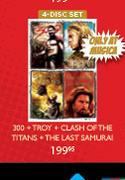 300+ Troy+ Clash Of The Titans+The Last Samurai-4-Disc Set