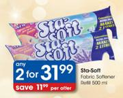 Sta-Soft Fabric Softener Refill-2x500ml
