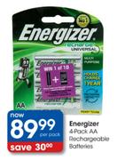 Energizer Rechargeable Batteries AA-4 Pack