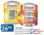 Eveready 4-Pack Platinum Plus AA-Per Pack