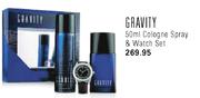 Gravity Cologne Spray-50ml & Watch Set