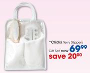Clicks Terry Slippers Gift Set