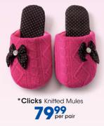 Clicks Knitted Mules-Per Pair