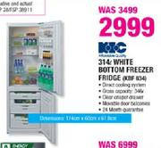 KIC White Bottom Freezer Fridge-314Ltr(KBF 634)