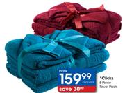 Clicks 6-Piece Towel Pack