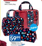 Clicks Polka Dot Cosmetics Purse-Each