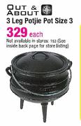 Out & About 3 Leg Potjie Pot Size 3 Each