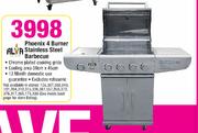 Alva Phoenix 4 Burner Stainless Steel Barbecue