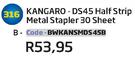 Kangaro DS45 Half Strip Metal Stapler 30 Sheet (BWKANSMDS45B)