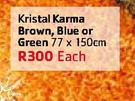 Kristal Karma Brown, Blue Or Green-77x150cm Each
