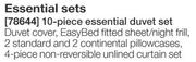10 Piece Essential Duvet Set - Double