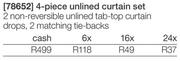 4 Piece Unlined Curtain Set