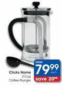 Clicks Home Coffee Plunger-3 Cup