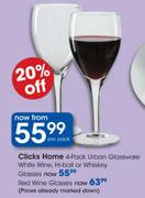 Clicks Home Urban Glassware Red Wine Glasses-Per Pack