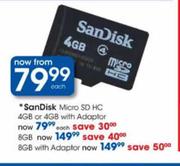 Sandisk Micro SD HC 8GB With Adaptor