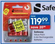 Safeway Value Pack of AA Rechargeable Batteries-6's pack