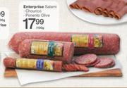 Enterprise Salami Chourico/Pimento Olive-Per 100g