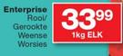 Enterprise Rooi/Gerookte Weense Worsies-1Kg Elk
