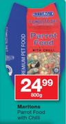 Marltons Parrot Food With Chilli-800gm