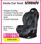 Safeway Imola Car Seat-Each