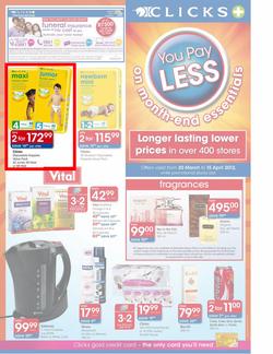 Clicks Month End Essentials (20 Mar - 15 Apr), page 1