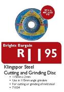 Brights Bargain Klingspor Steel Cutting And Grinding Disc