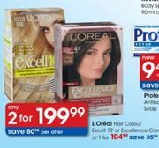 L'Oreal Hair Colour Excell 10' Or Excellence Cream