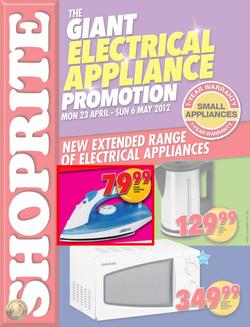 Shoprite Western Cape : Electrical Appliance (23 Apr - 6 May), page 1