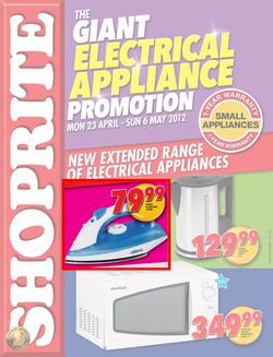 Shoprite Gauteng : Electrical Appliance (23 Apr - 6 May), page 1
