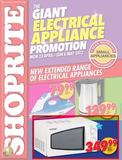 Shoprite KZN : Electrical Appliance (23 Apr - 6 May), page 1