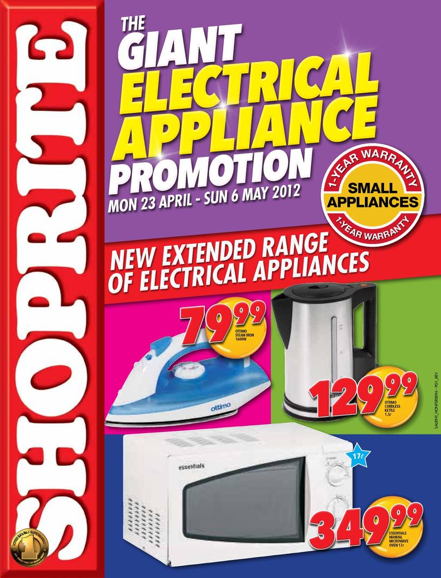 Shoprite Kzn Electrical Appliance 23 Apr 6 May Www Guzzle Co Za