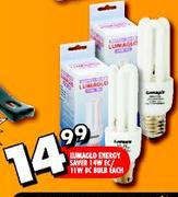 Lumaglo Energy Saver 14W EC/11W BC Bulb-Each