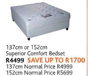 Superior Comfort Bedset-137cm Or 152cm
