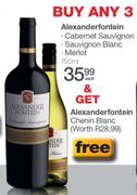 Alexanderfontein Cabernet Sauvignon/Sauvignon Blanc Or Merlot-750ml Each
