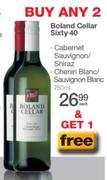 Boland Cellar Sixty-40 Cabernet Sauvignon/Shiraz/Chenin Blanc Or Sauvignon Blanc-750ml Each