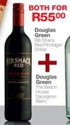Douglas Green Rib Shack Red Pinotage Or Shiraz+Douglas Green The Beach House Sauvignon Blanc