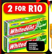 Whitedent Toothpaste Plus Free Toothbrush