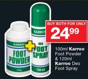 Karroo Foot Powder-100ml & Karoo Deo Foot Spray-120ml